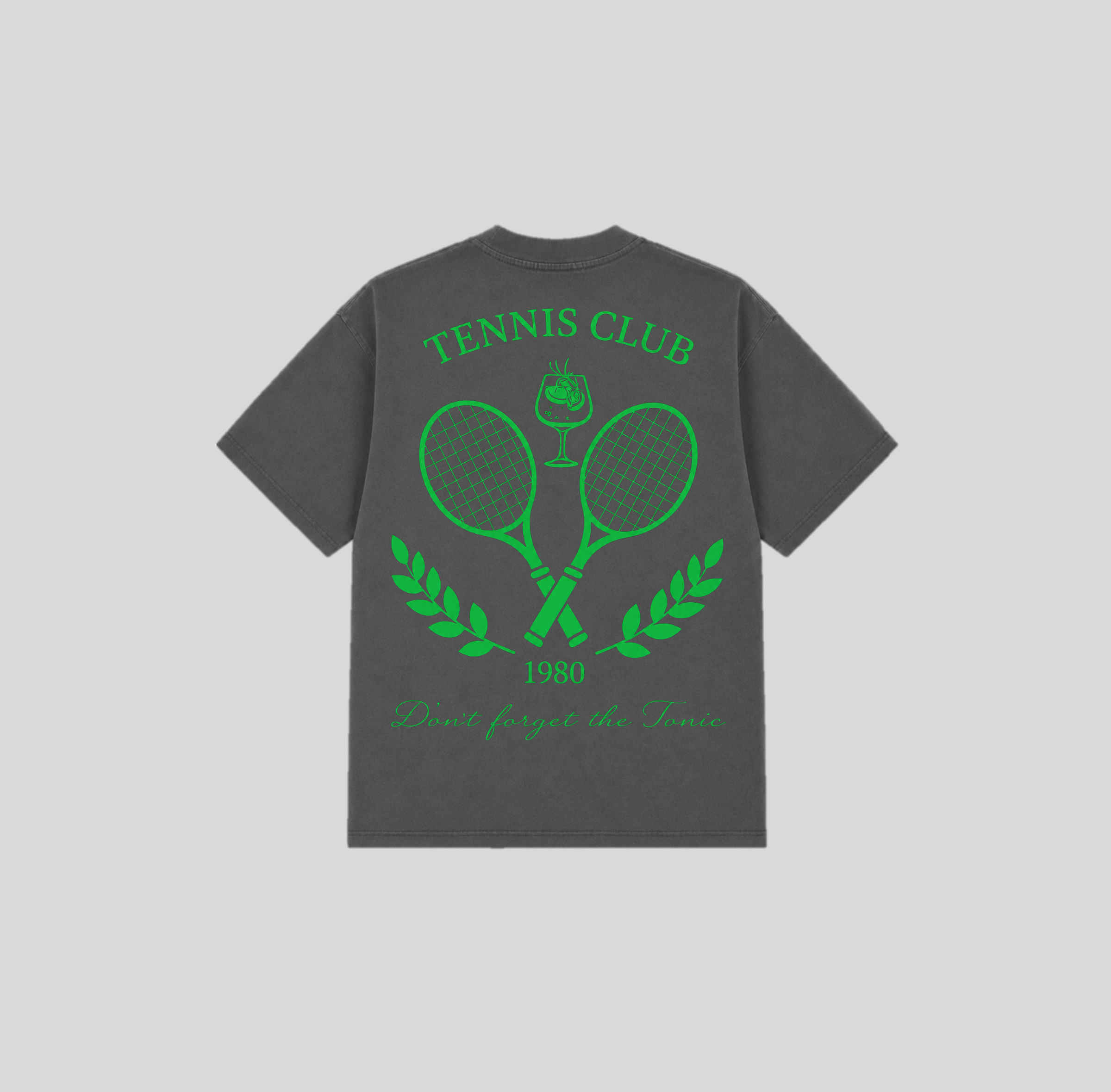 Tennis Club Crest Oversized Heavyweight Tee(Vintage Black)
