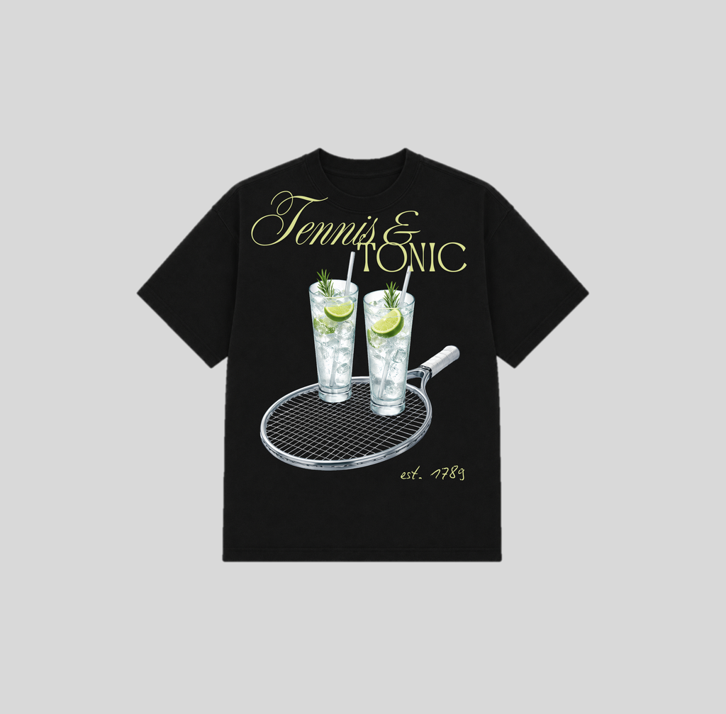 Silver Racket Oversized Heavyweight Tee (Black)