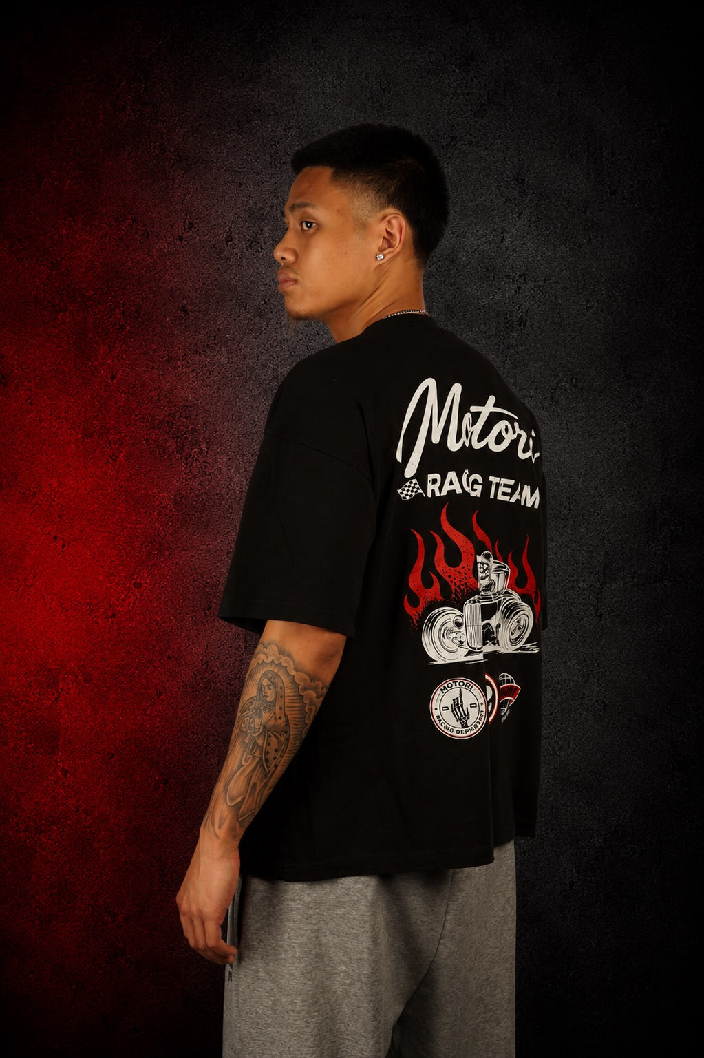 Flames Racing Team Oversized Heavyweight Tee