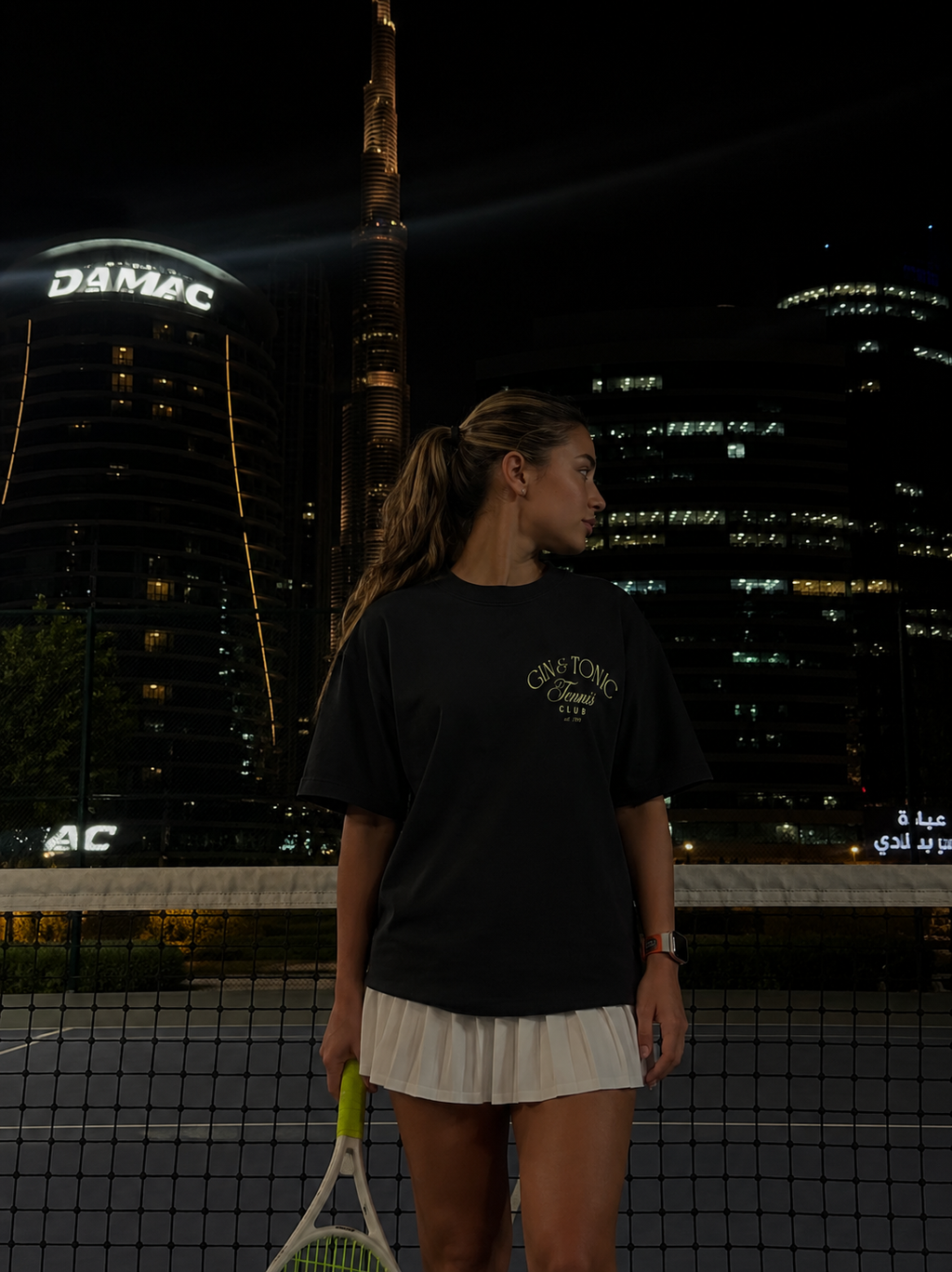 Silver Racket Oversized Heavyweight Tee (Black)