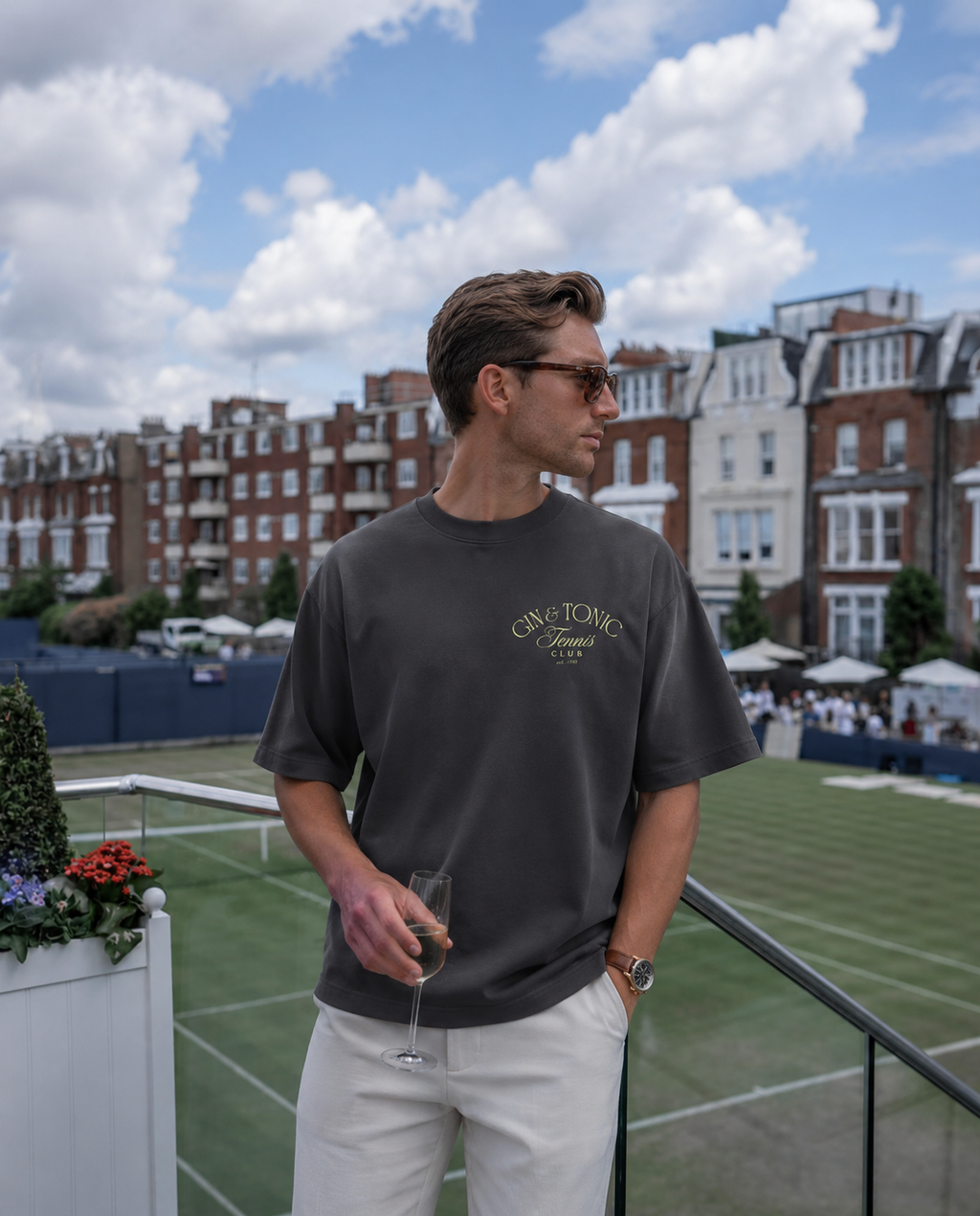 Silver Racket Oversized Heavyweight Tee