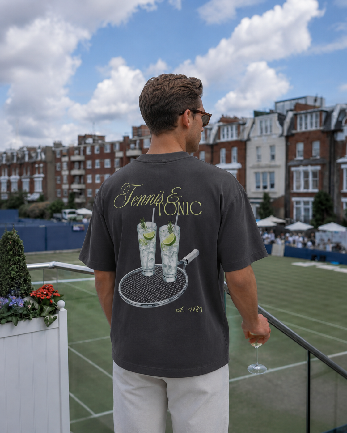 Silver Racket Oversized Heavyweight Tee